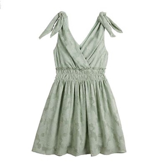 Speechless Junior Girls Bow Front Dress sz:L, Sage - Picture 3 of 5